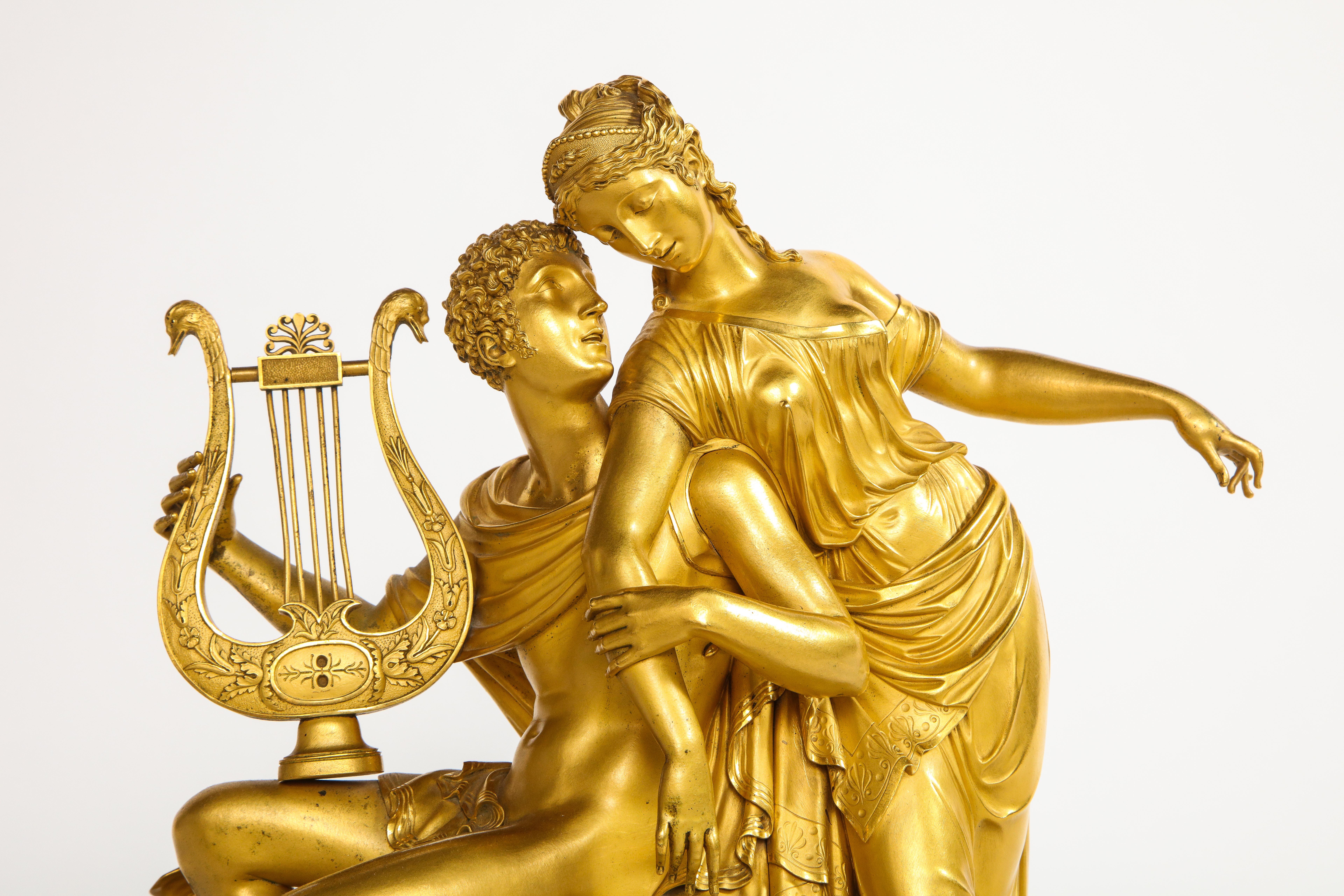Groupe d'amoureux en bronze doré d'époque Empire 1er siècle français, Att. Thomire A Paris - Paris en vente 4