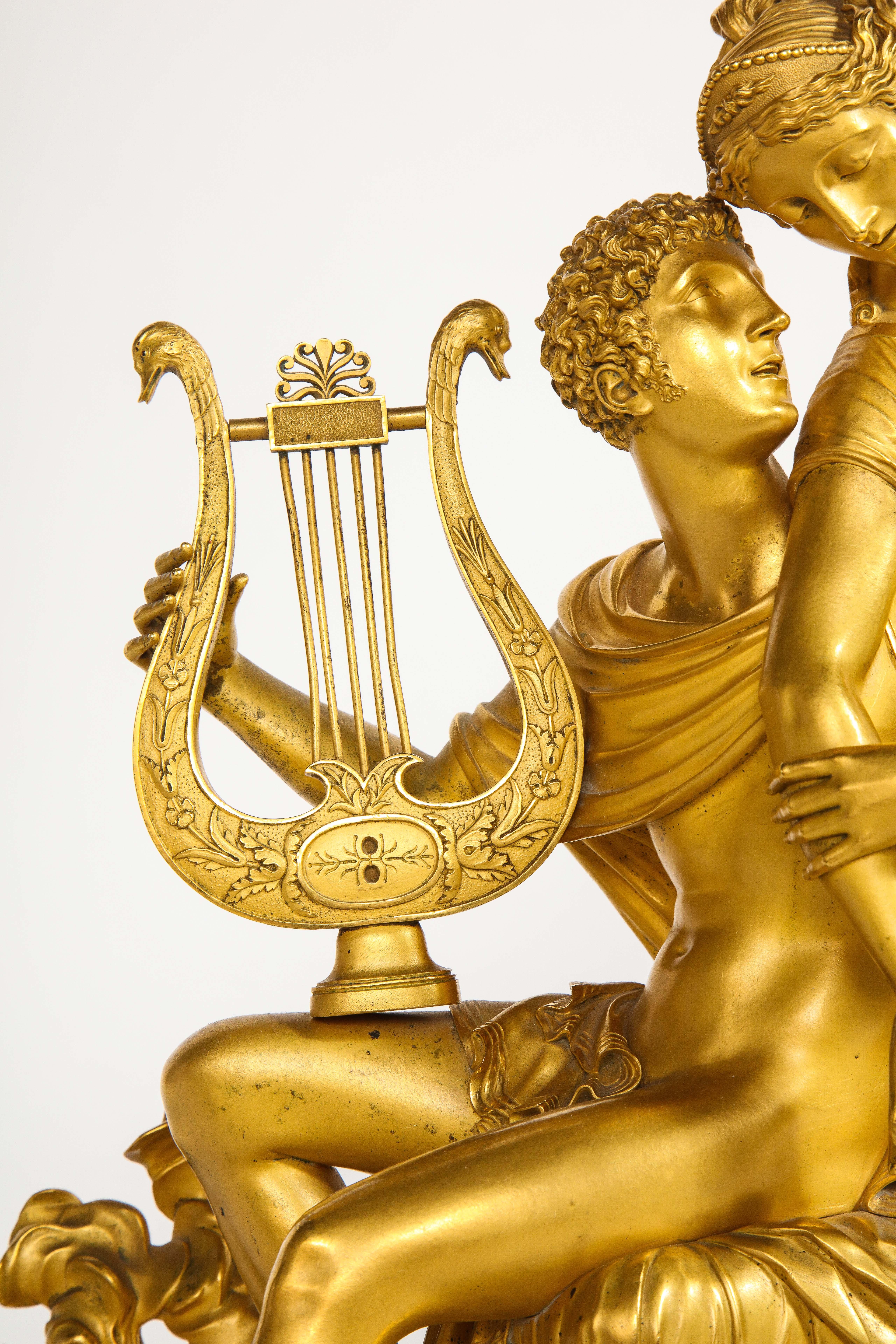Groupe d'amoureux en bronze doré d'époque Empire 1er siècle français, Att. Thomire A Paris - Paris en vente 5