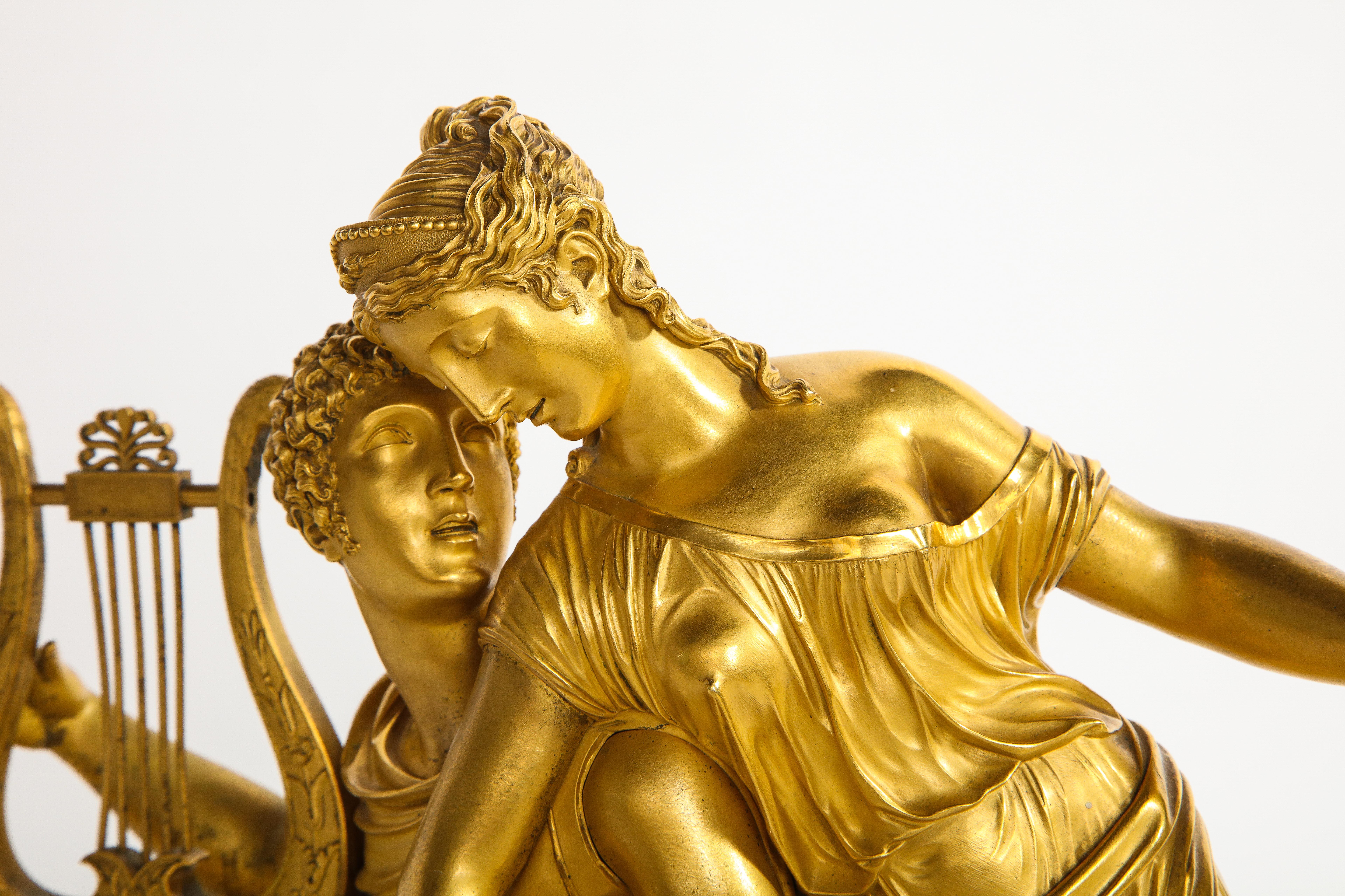 French 1st Empire Period Dore Bronze Grouping of Lovers, Att. Thomire A Paris For Sale 6