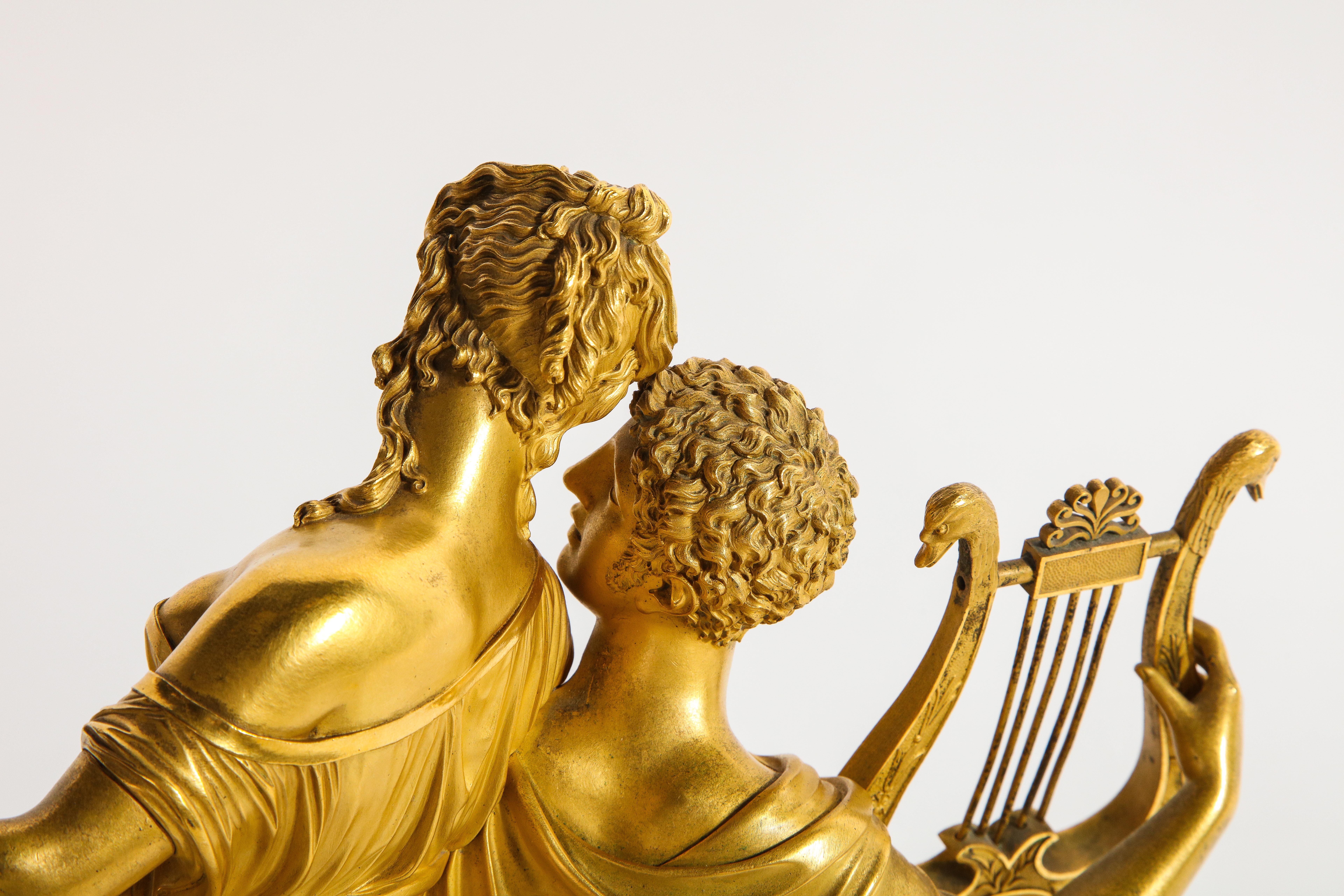 Groupe d'amoureux en bronze doré d'époque Empire 1er siècle français, Att. Thomire A Paris - Paris en vente 7