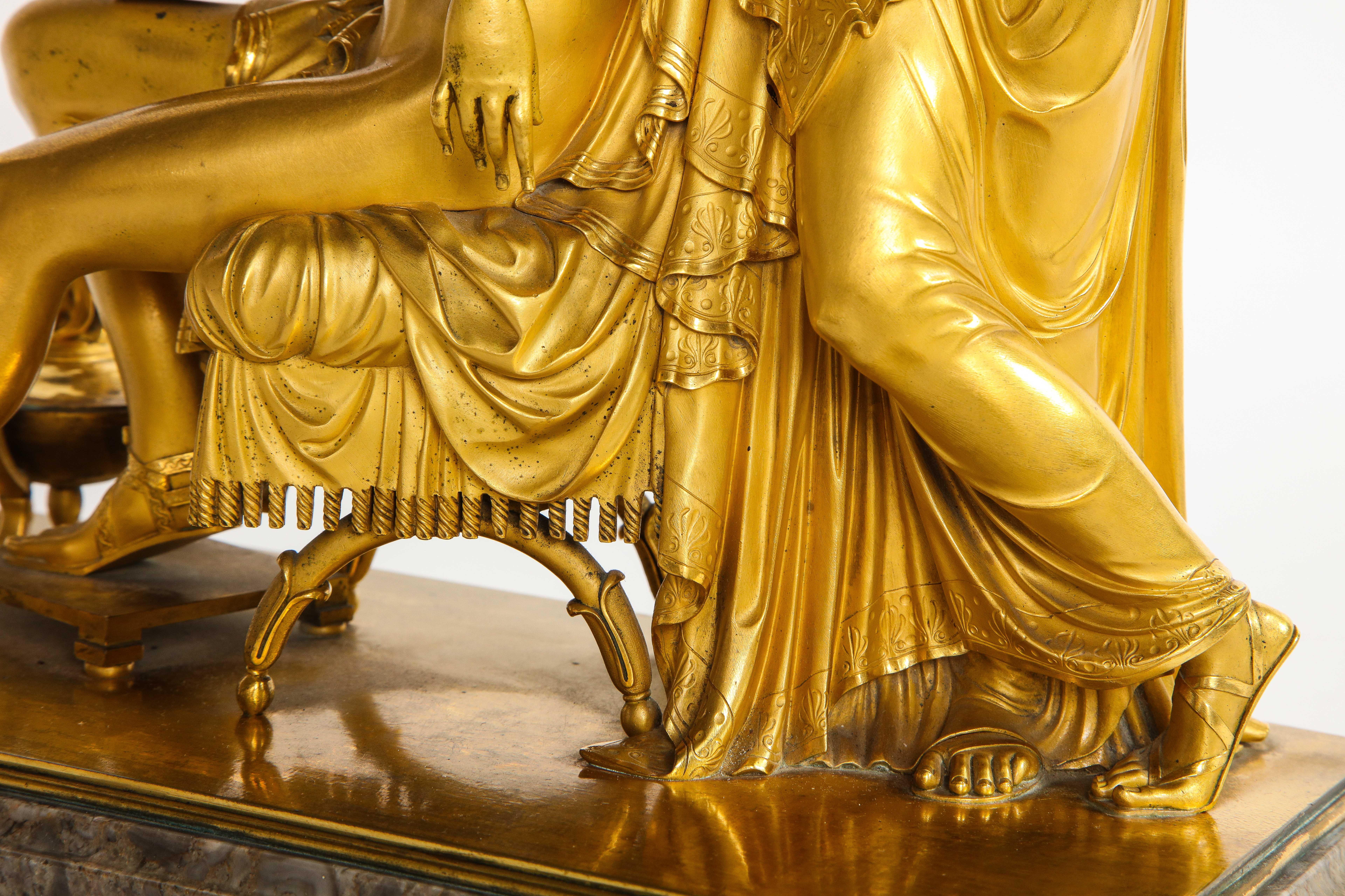 Groupe d'amoureux en bronze doré d'époque Empire 1er siècle français, Att. Thomire A Paris - Paris en vente 8