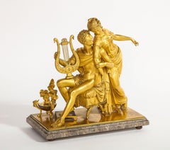 French 1st Empire Period Dore Bronze Grouping of Lovers, Att. Thomire A Paris