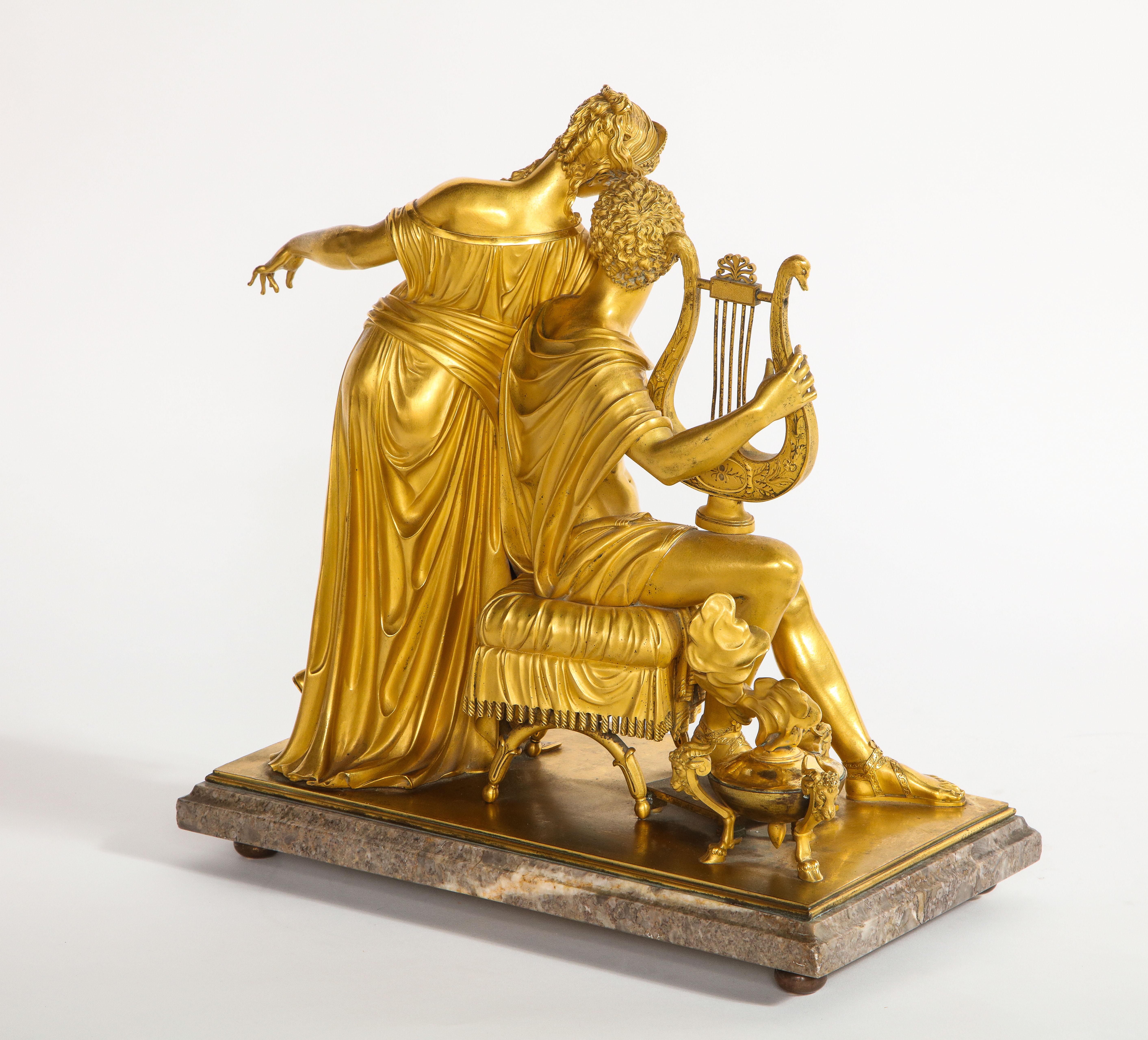 Groupe d'amoureux en bronze doré d'époque Empire 1er siècle français, Att. Thomire A Paris - Paris Bon état - En vente à New York, NY