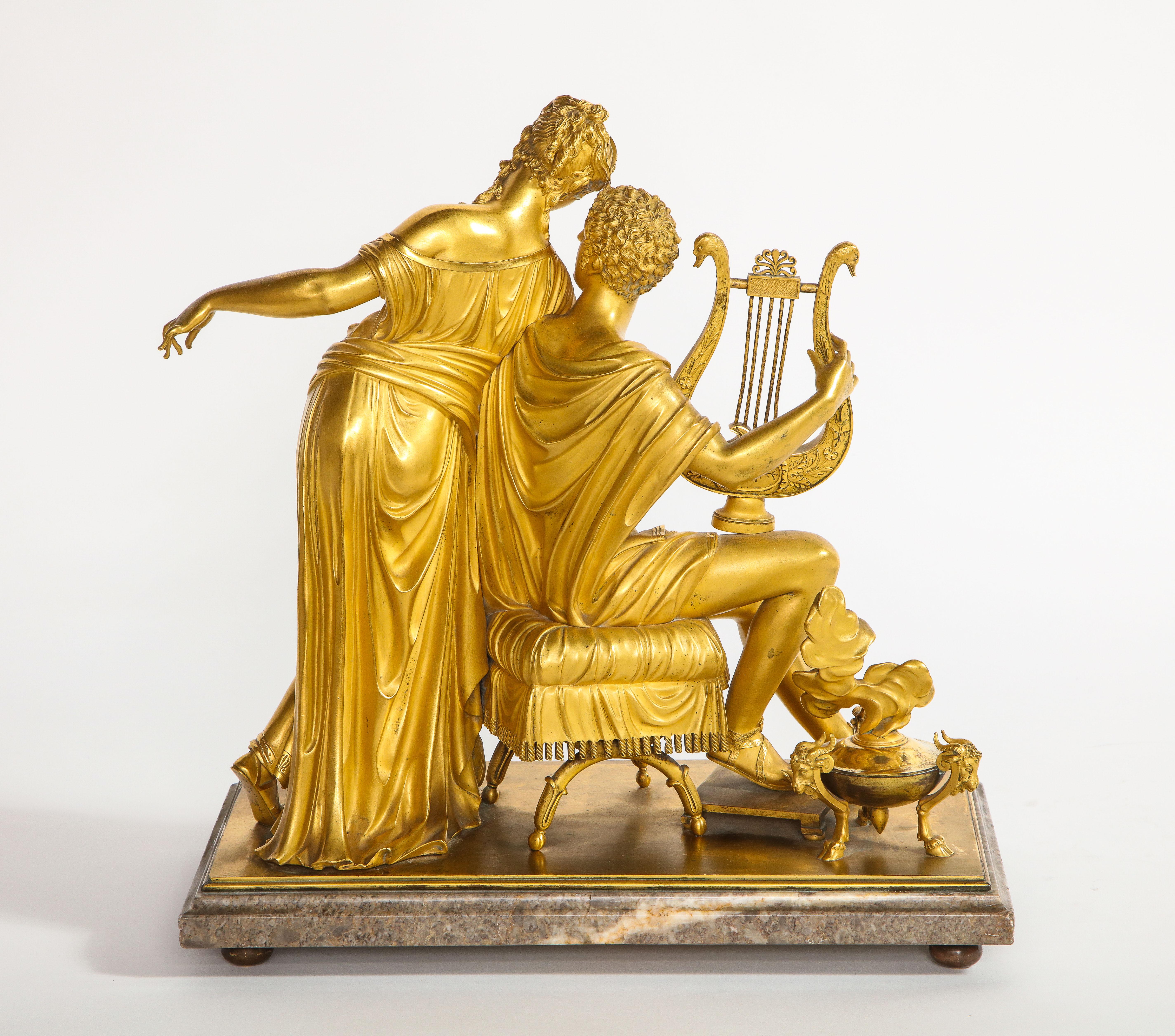Début du XIXe siècle Groupe d'amoureux en bronze doré d'époque Empire 1er siècle français, Att. Thomire A Paris - Paris en vente