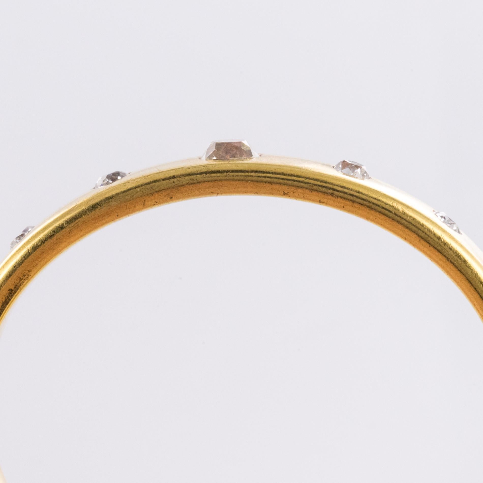French 1st Half of 19th Century 3.45 Carat Diamond Gold Bangle Bracelet 2