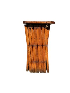 French First World War Officer's Collapsible Bed/Cot and Upholstered Bench, 1914