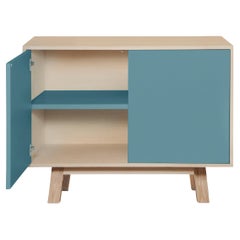 Mueble bajo francés de madera azul claro de 2 puertas personalizable de Eric Gizard, París