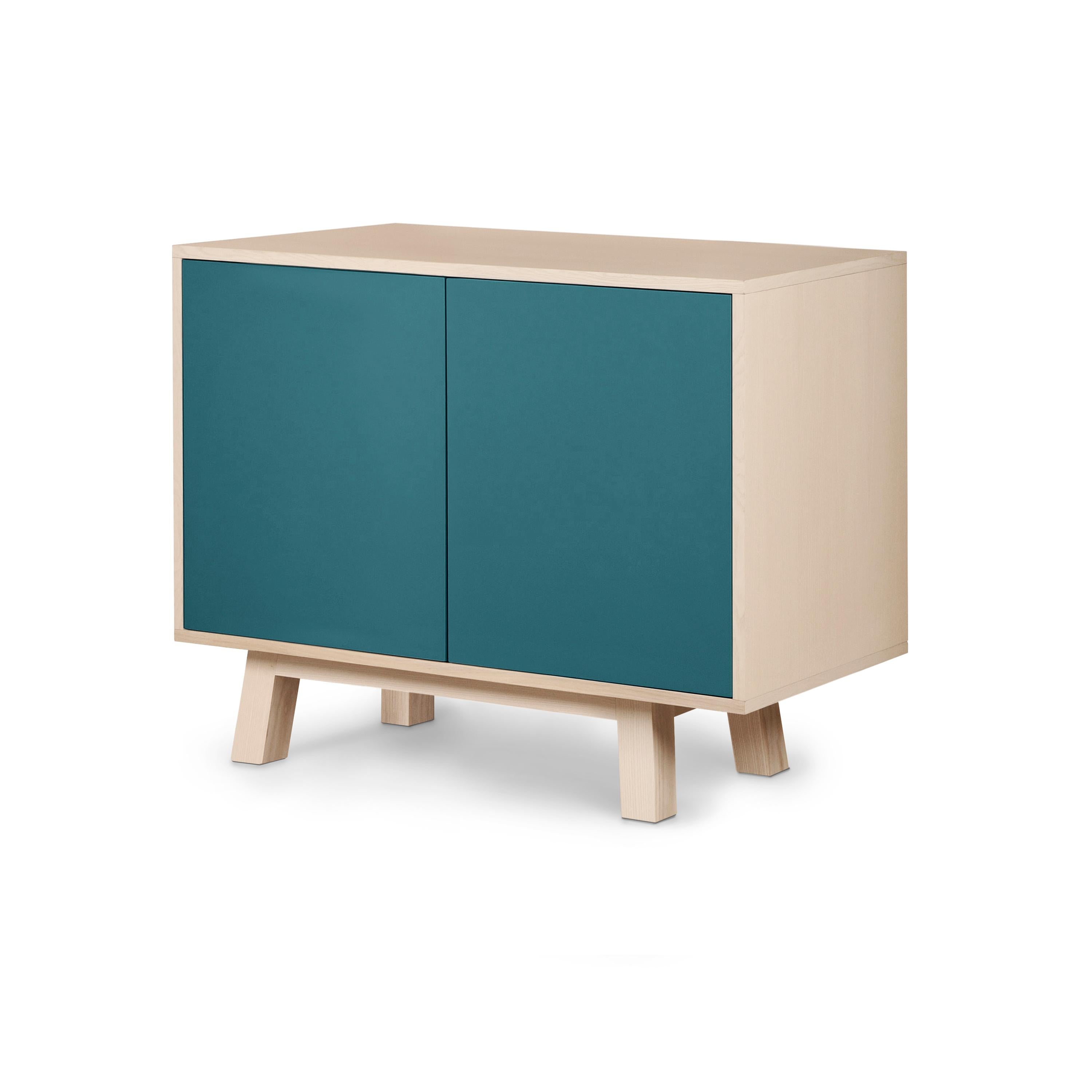 Armadio basso francese a 2 ante in legno blu mare personalizzabile di Eric Gizard, Parigi In condizioni Nuovo in vendita a Landivy, FR