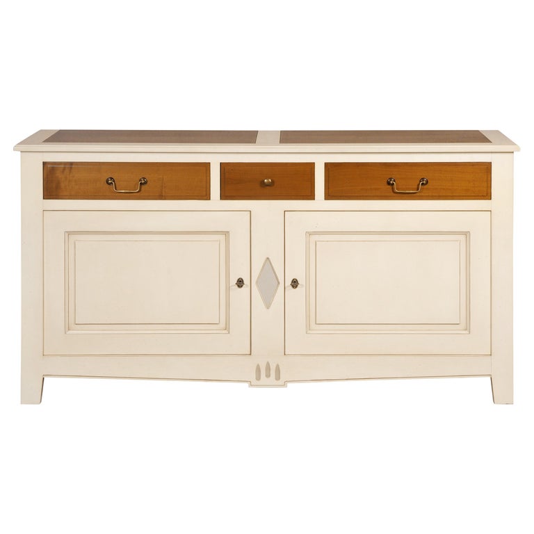 French 2 Doors Classical White-Cream Lacquered Sideboard in Solid Cherry  For Sale at 1stDibs | cream sideboard
