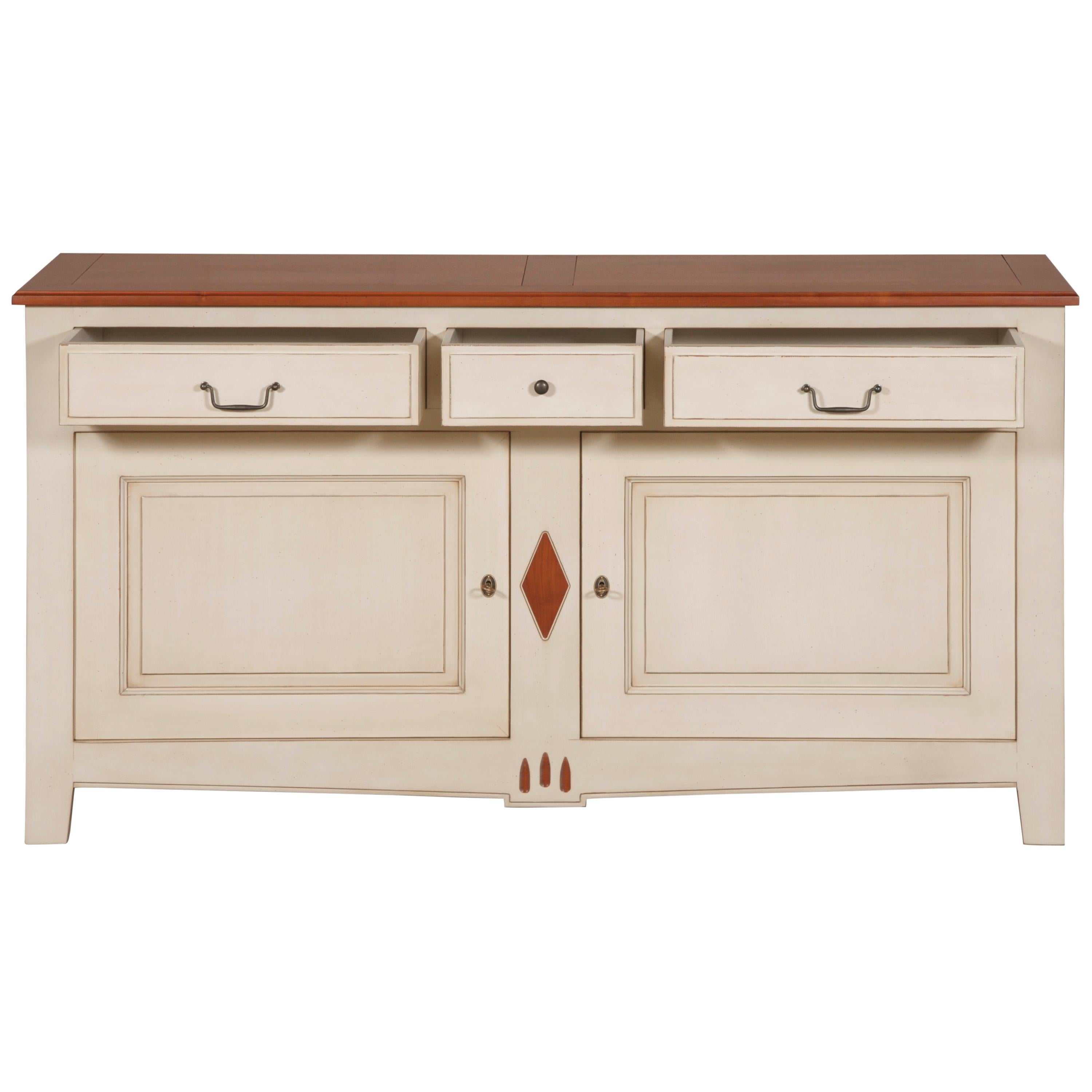 French 2 Doors Sideboard in Cherry with Charm, 100% Made in France For Sale 4