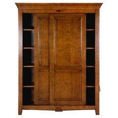 Large DIRECTOIRE style 2 sliding door Armoire Wardrobe in solid cherry, France