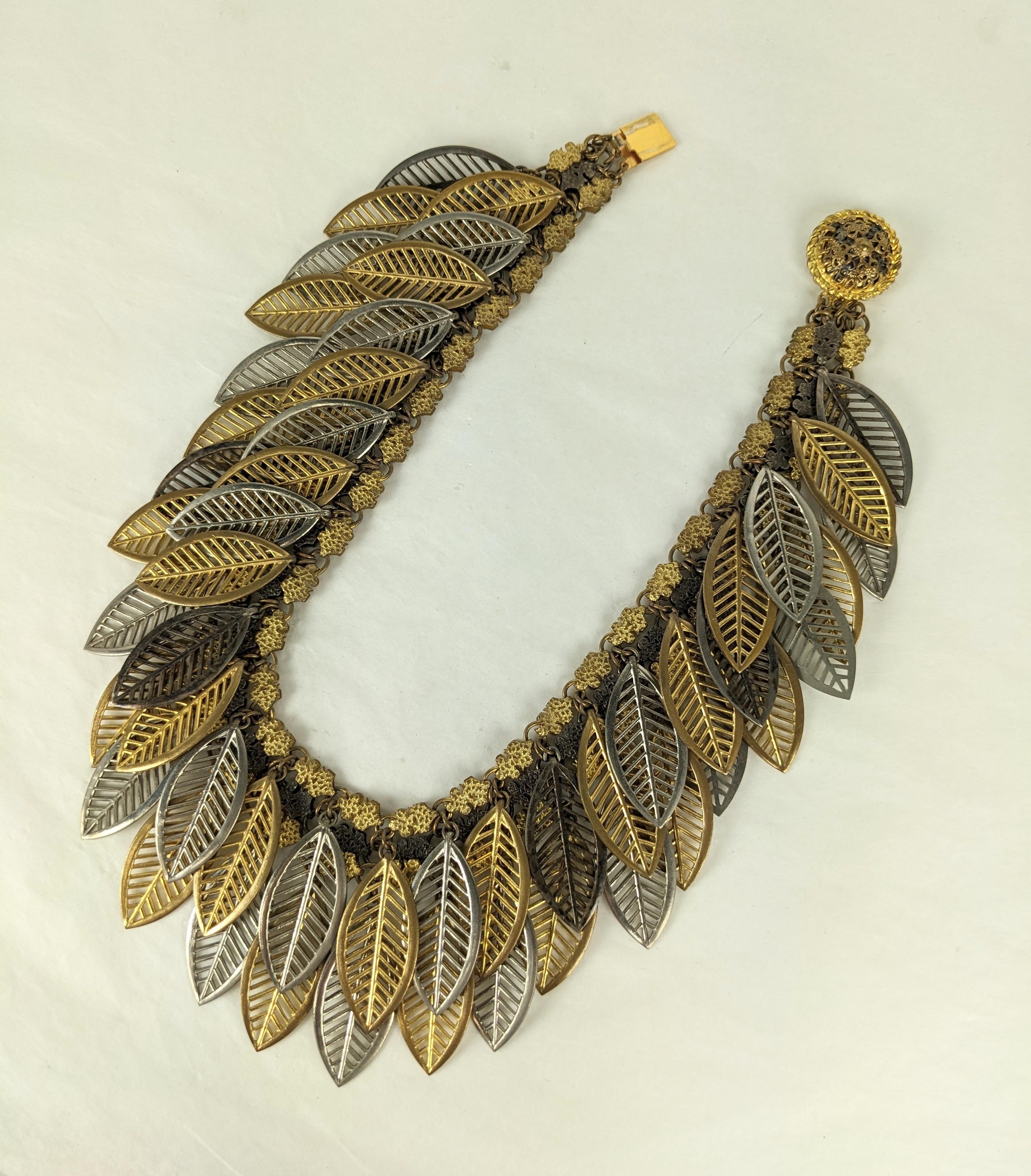 French 2 Toned Haute Couture Leaf Collar In Good Condition In New York, NY