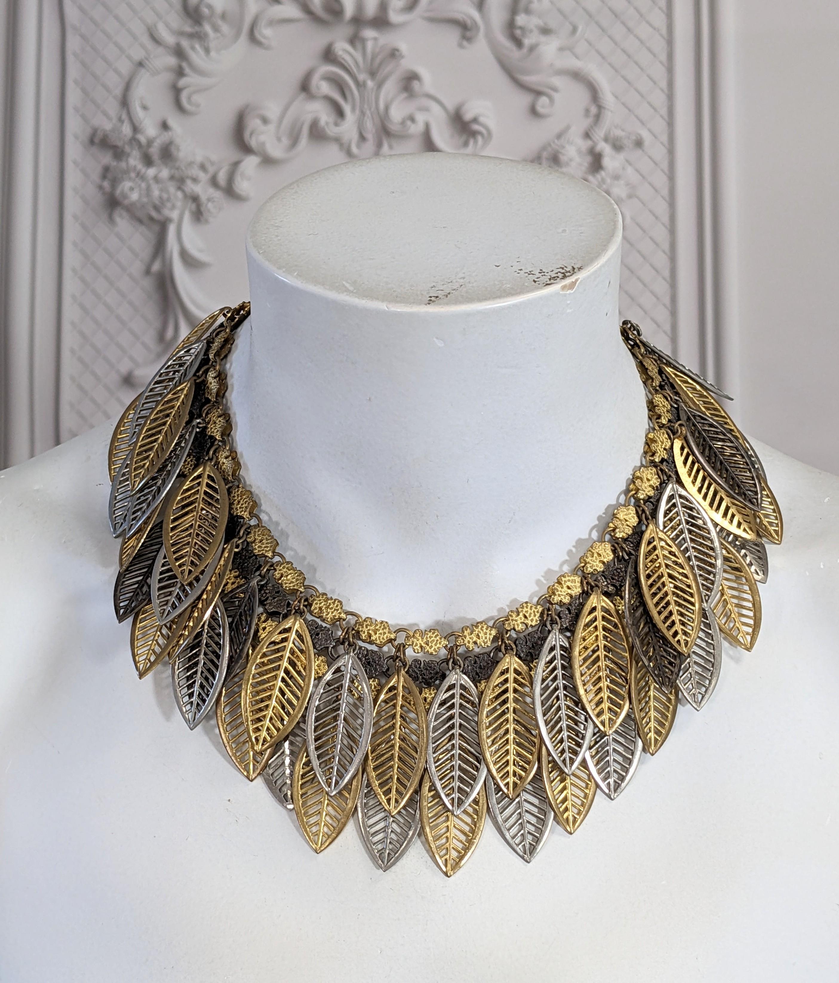 French 2 Toned Haute Couture Leaf Collar 1