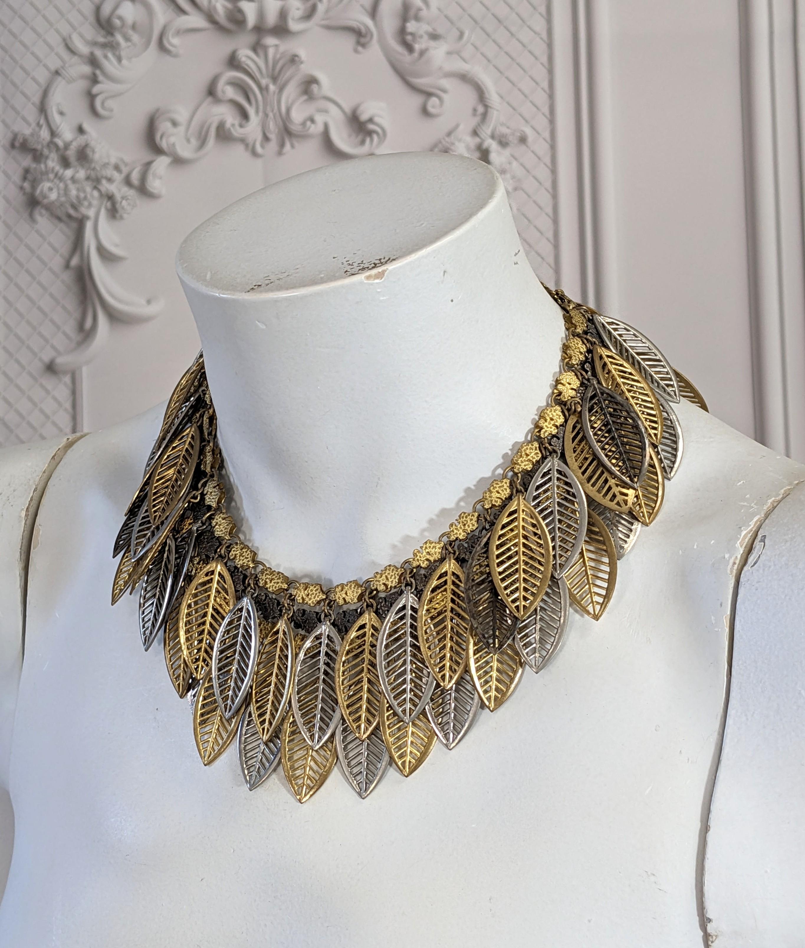 French 2 Toned Haute Couture Leaf Collar 2