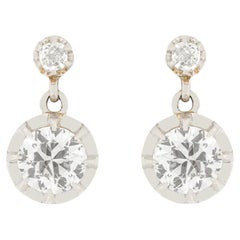 Orecchini francesi con diamanti taglio vecchio da 2,00 ct, 1910 ca.