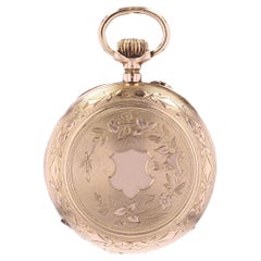 French 20th Century 18 Karat Rose Gold Badge Pattern Pocket Watch Pendant