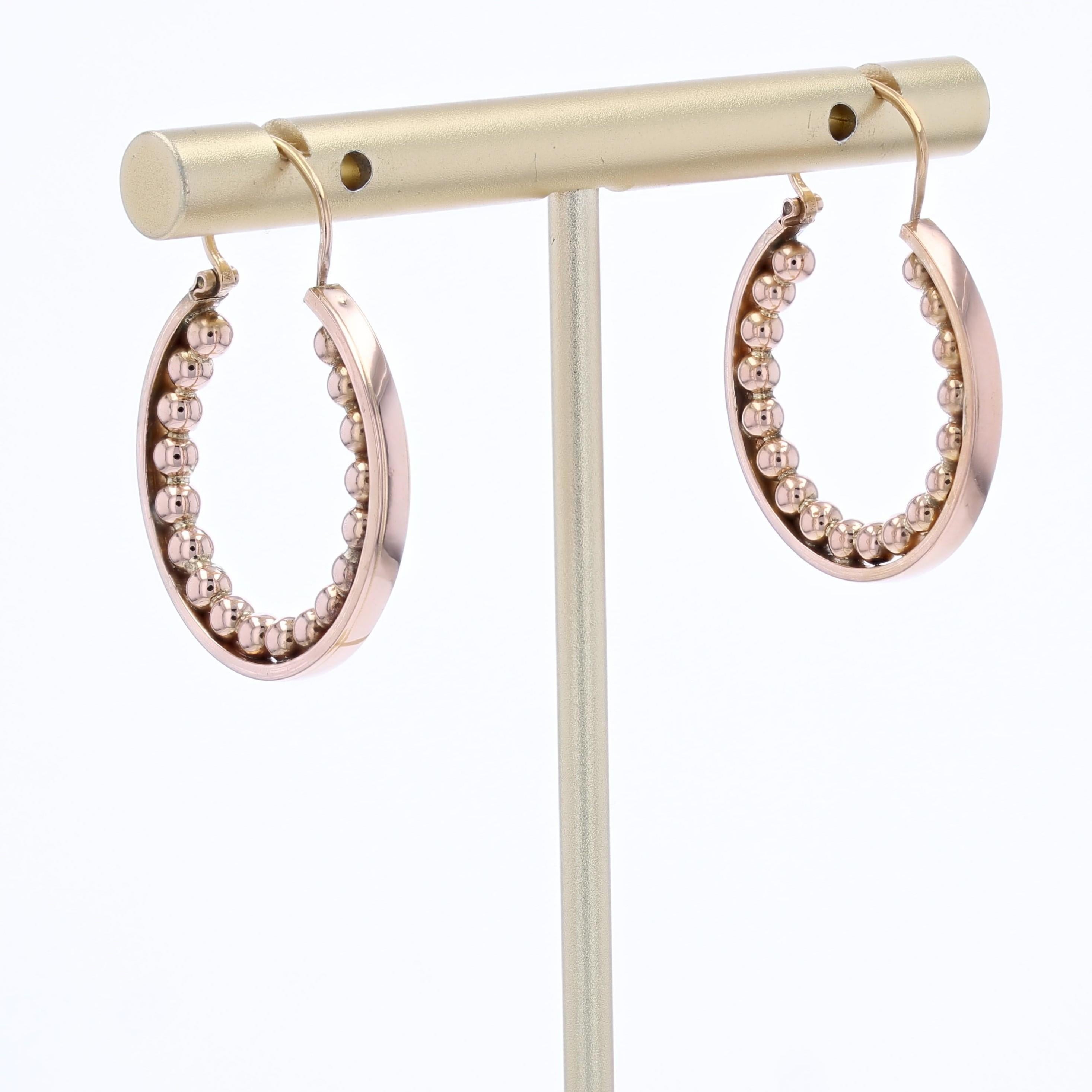 Boucles d'oreilles en or rose 18 carats du 20ème siècle Pour femmes en vente
