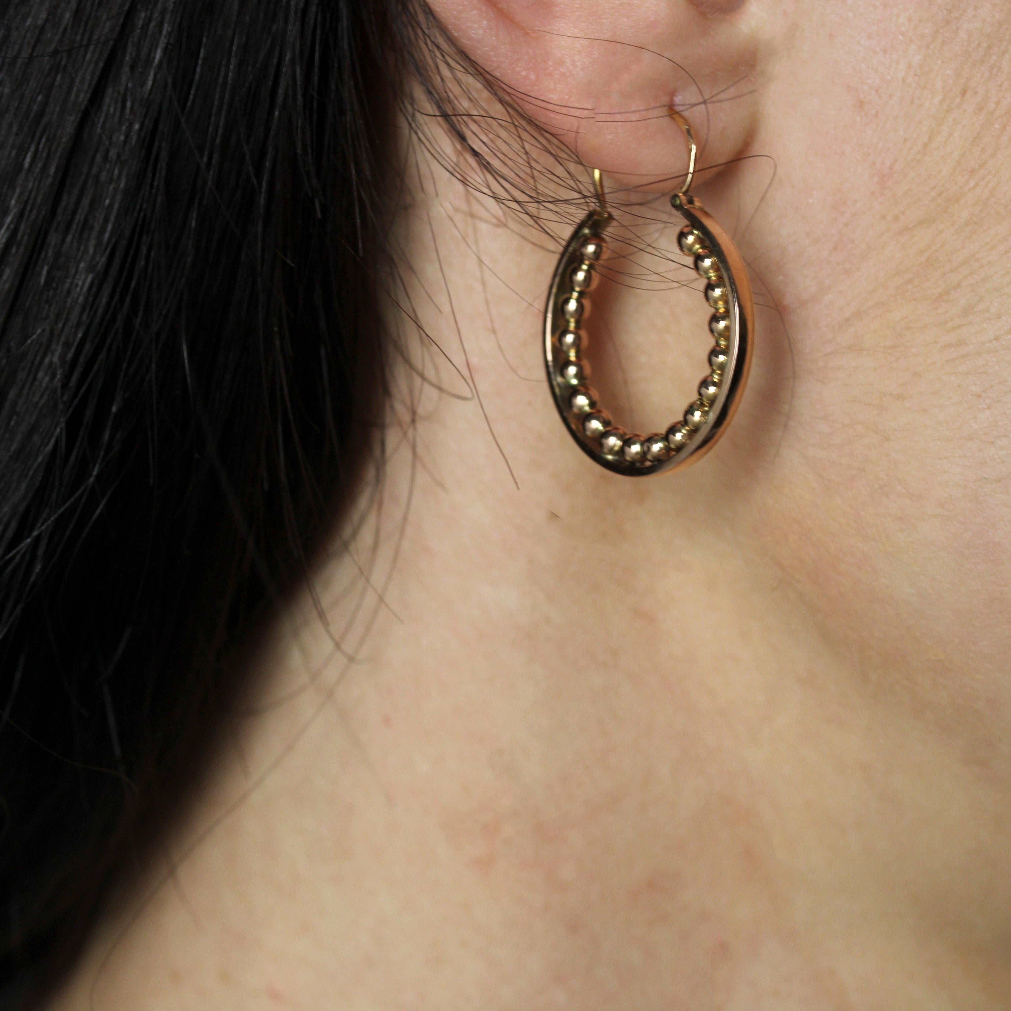 Boucles d'oreilles en or rose 18 carats du 20ème siècle en vente 2