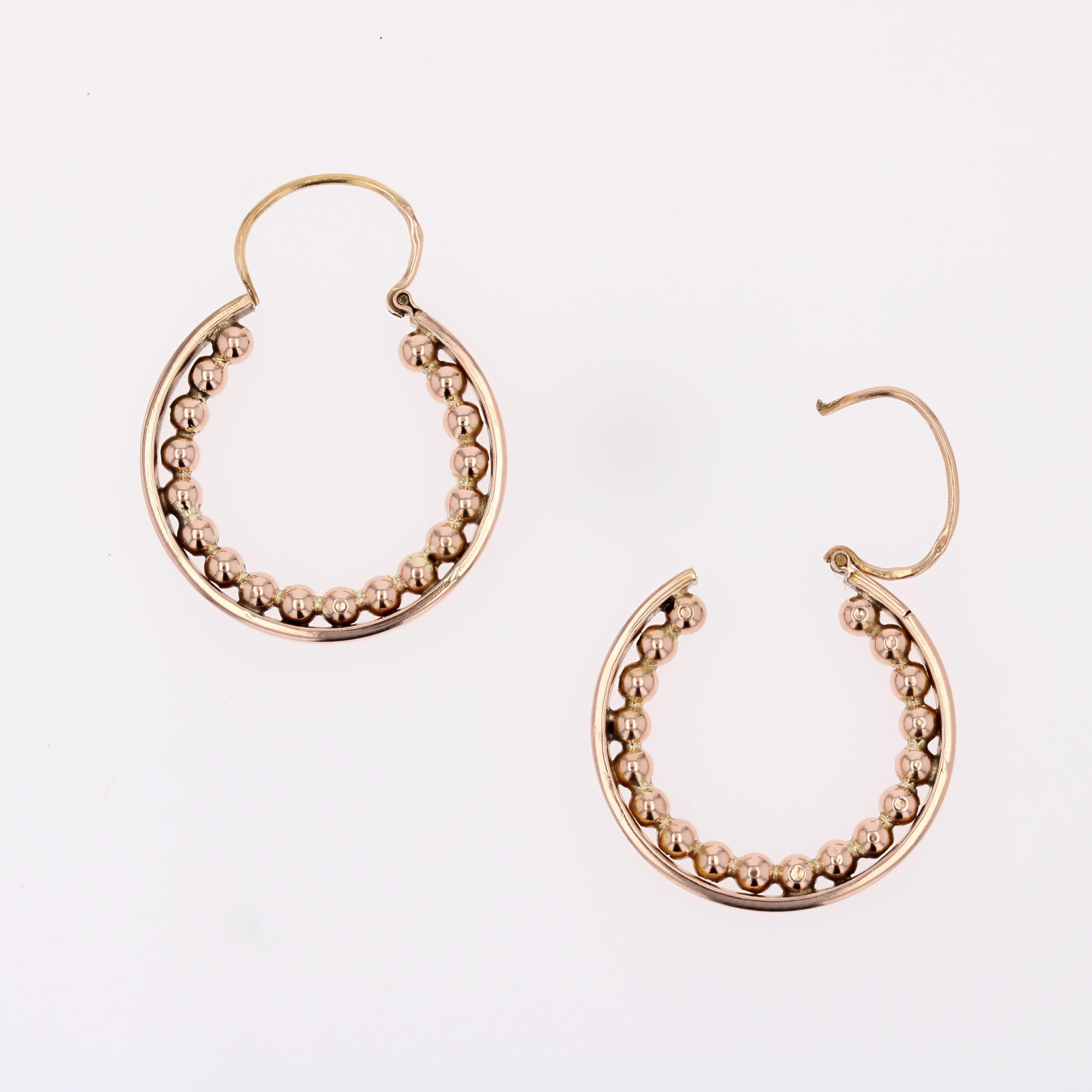 Boucles d'oreilles en or rose 18 carats du 20ème siècle en vente 4