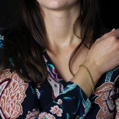 French 20th Century 18 Karat Rose Gold Chiseled Curb Chain Bracelet