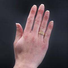 French 20th Century 18 Karat Rose Gold Chiseled Large Ring