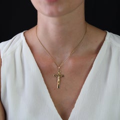 French 20th Century 18 Karat Rose Gold Christ Cross Pendant