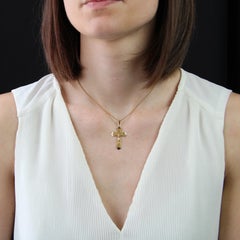 French 20th Century 18 Karat Rose Gold Christ Cross Pendant