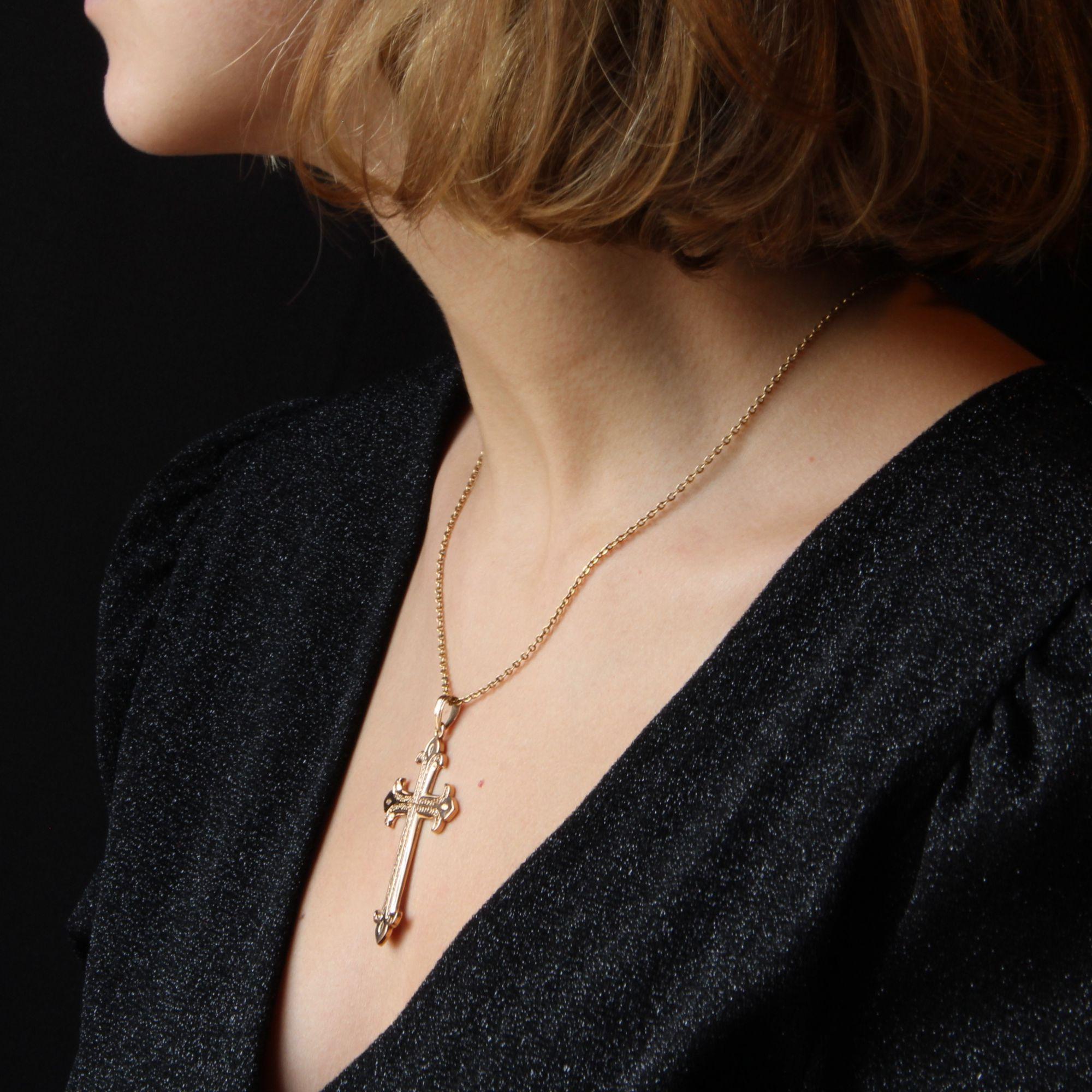 french cross necklace