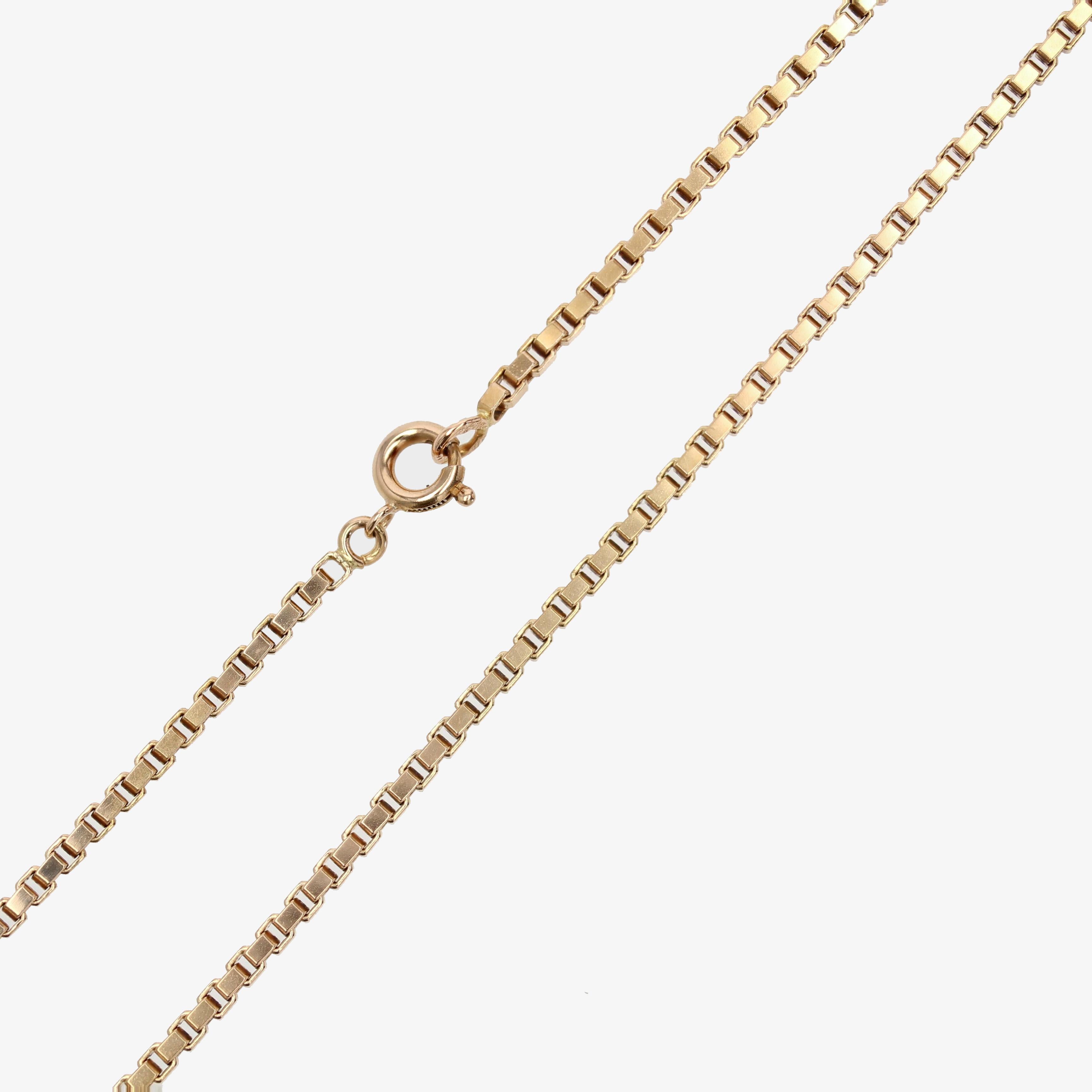 Donna Catena a maglie a forma di cubo in oro rosa francese del XX secolo, 18 kt. in vendita
