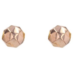 Antique French 20th Century 18 Karat Rose Gold Faceted Domes Earrings
