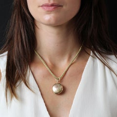 French 20th Century 18 Karat Rose Gold Floral Pattern Pocket Watch Pendant