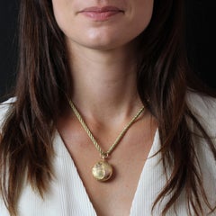 French 20th Century 18 Karat Rose Gold Flower Pattern Pocket Watch Pendant