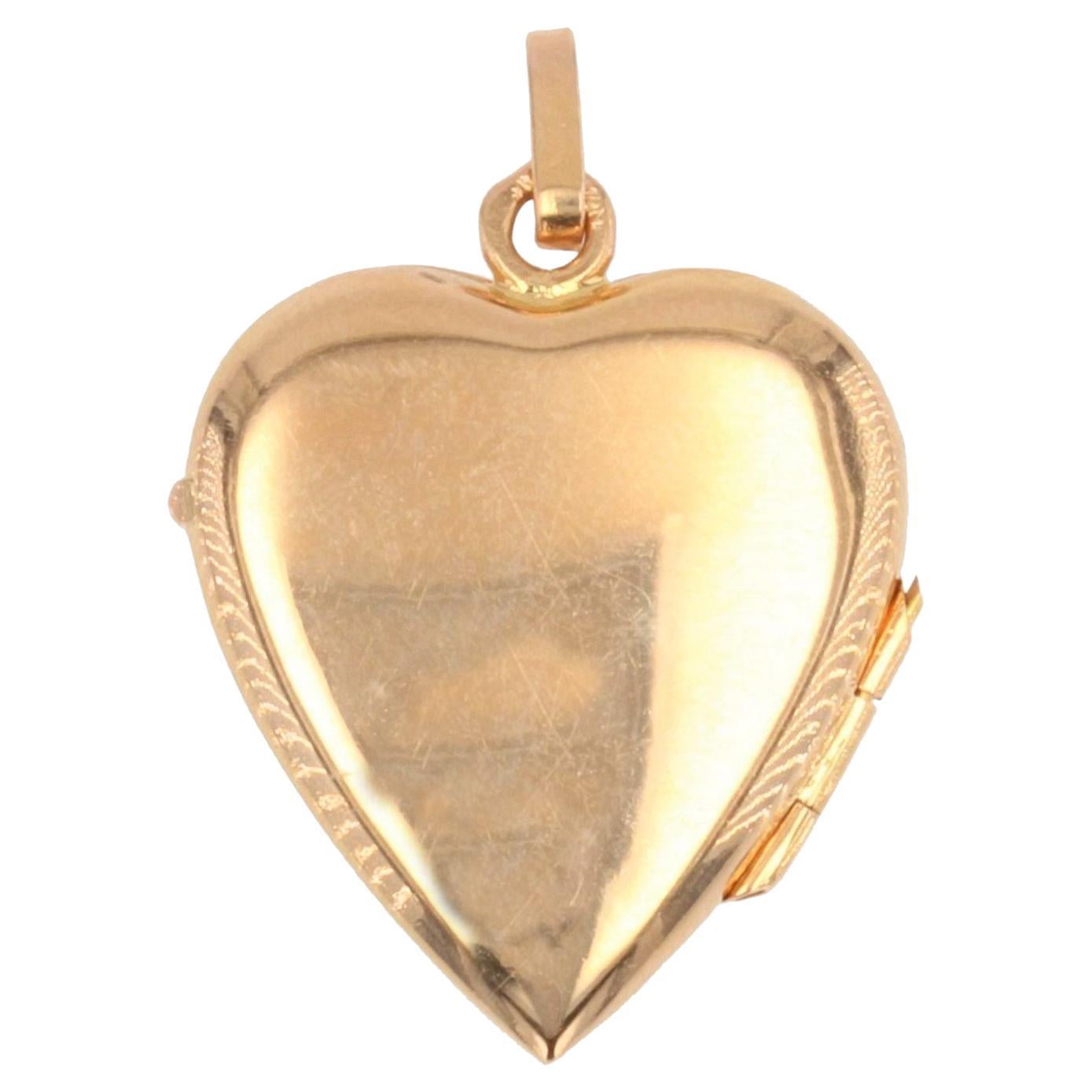 French 20th Century 18 Karat Rose Gold Heart- Shape Pendant