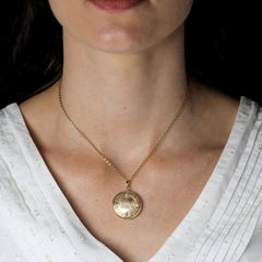 French 20th Century 18 Karat Rose Gold Medallion Locket Pendant