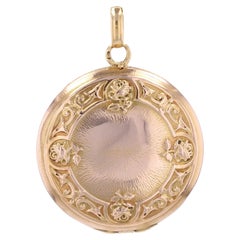 French 20th Century 18 Karat Rose Gold Medallion Locket Pendant