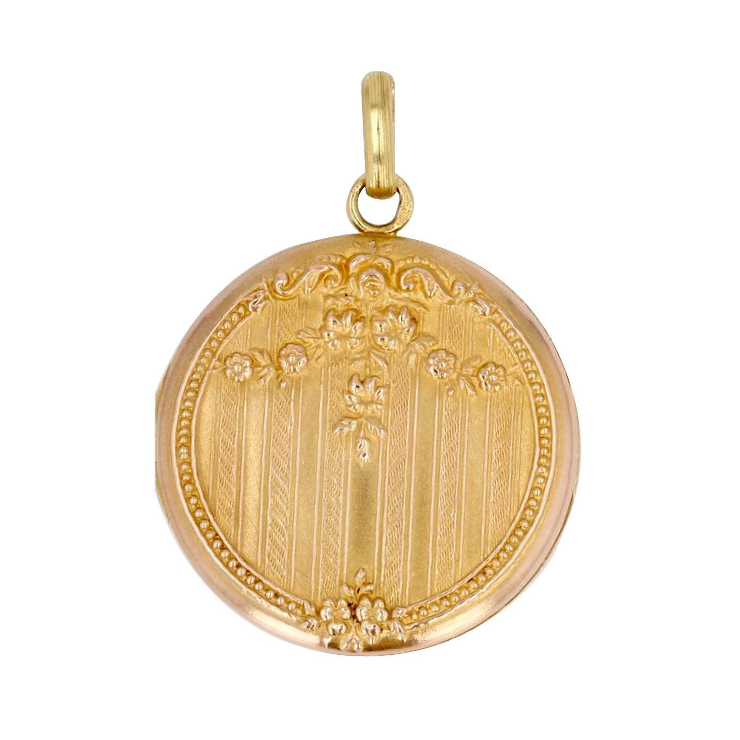 French 20th Century 18 Karat Rose Gold Medallion Pendant