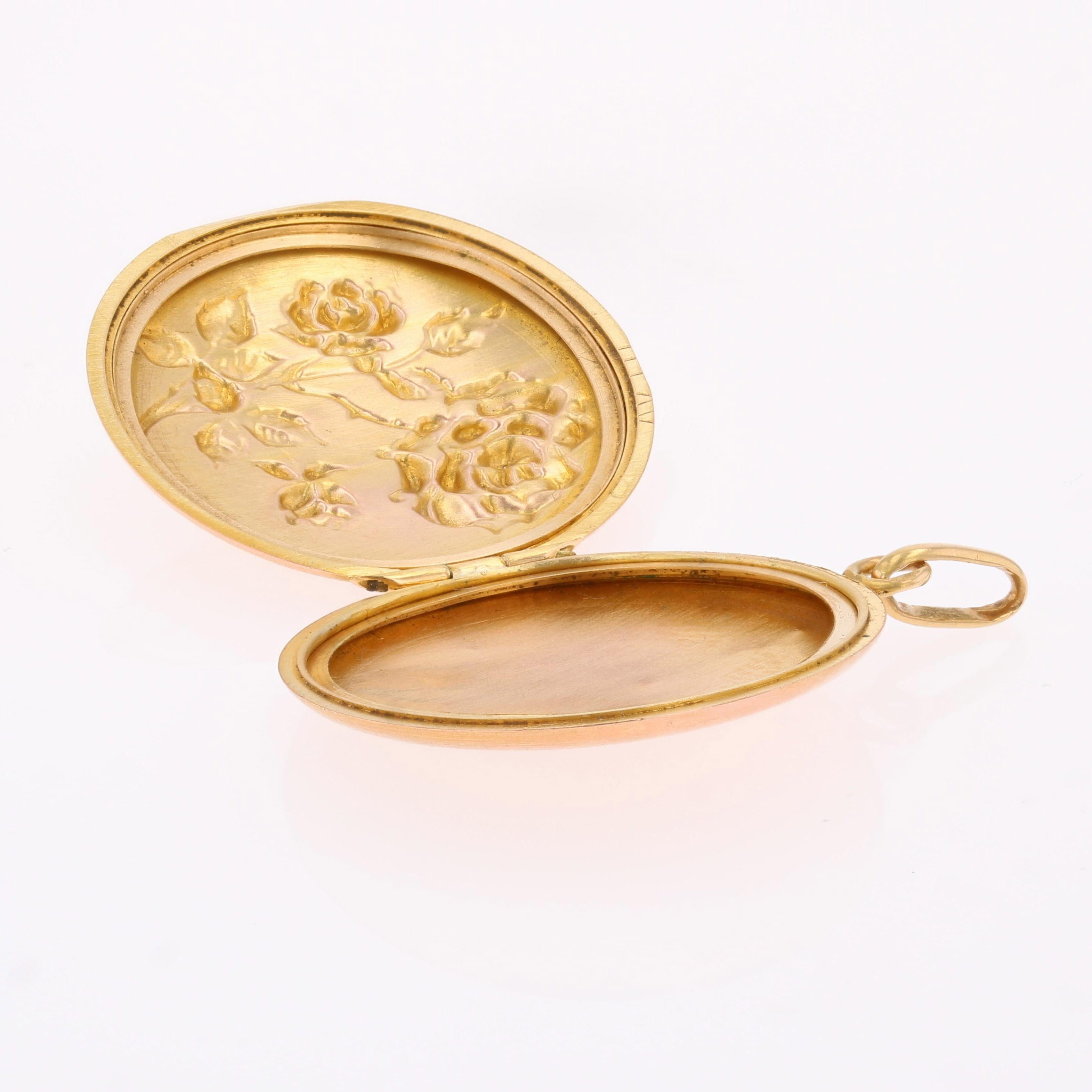 Pendentif en or rose 18 carats français du 20e siècle en vente 5