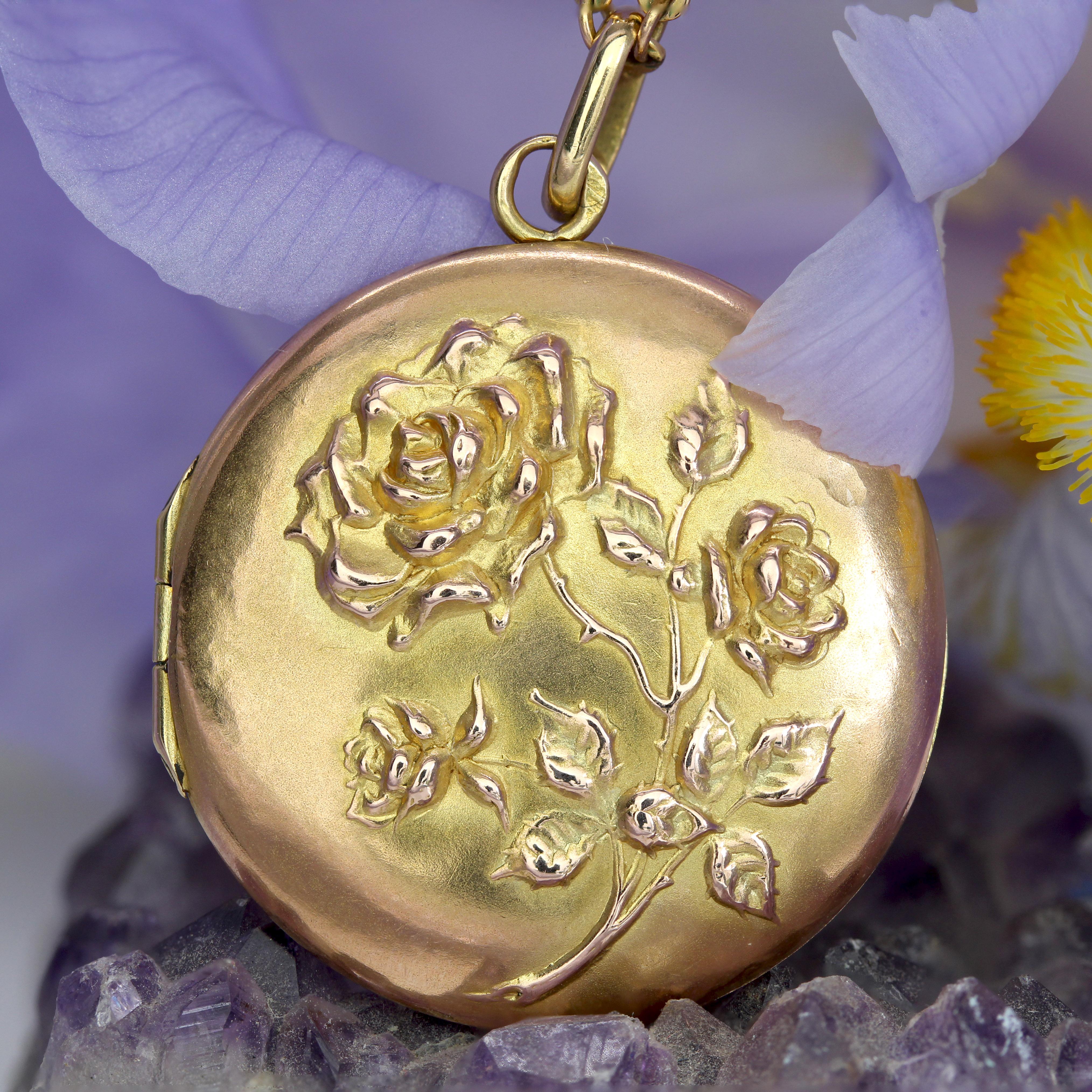 Belle Époque Pendentif en or rose 18 carats français du 20e siècle en vente