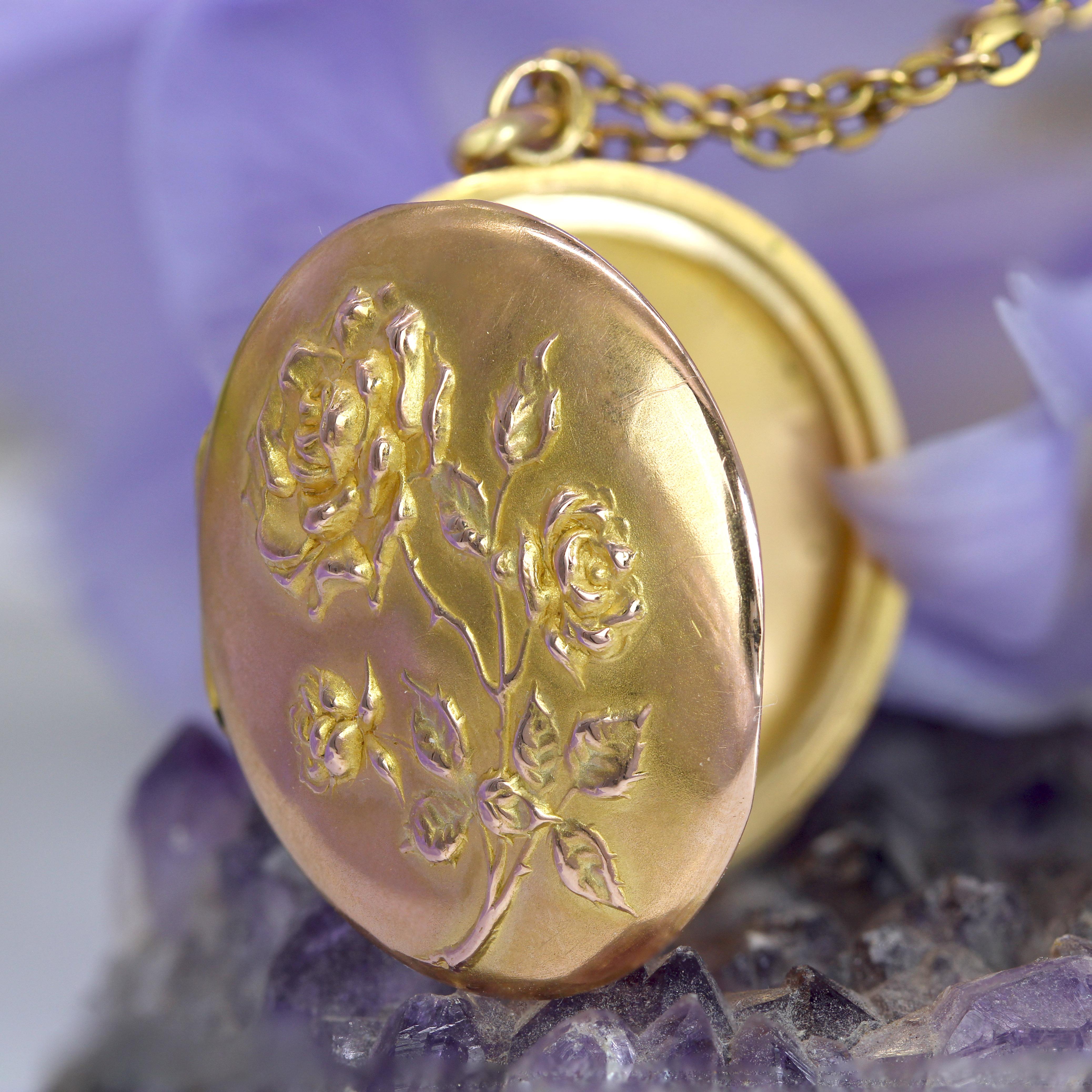 Pendentif en or rose 18 carats français du 20e siècle en vente 3