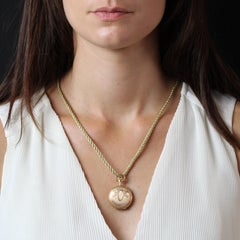 French 20th Century 18 Karat Rose Gold Satin Pocket Watch Pendant