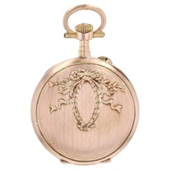Französischer Taschenuhranhänger aus 18 Karat Roségold des 20.