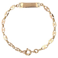 French 20th Century 18 Karat Yellow Gold Baby Curb Maryvonne Bracelet