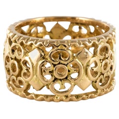 Antique French 20th Century 18 Karat Yellow Gold Band Ring