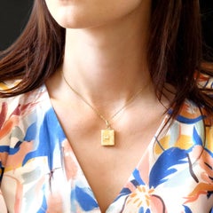 French 20th Century 18 Karat Yellow Gold Book Locket Pendant