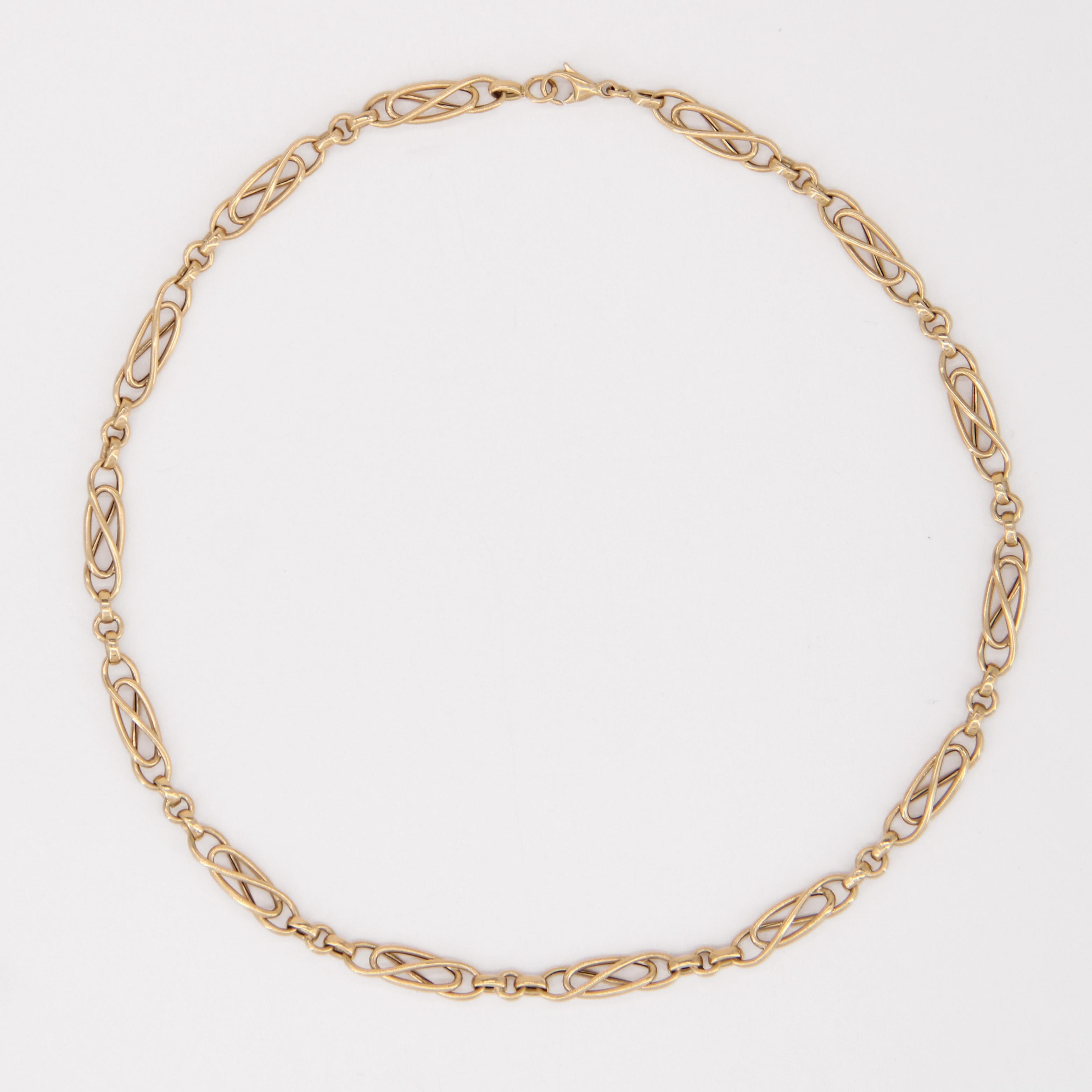 Collar francés de cadena de oro amarillo de 18 quilates del siglo XX en venta 5