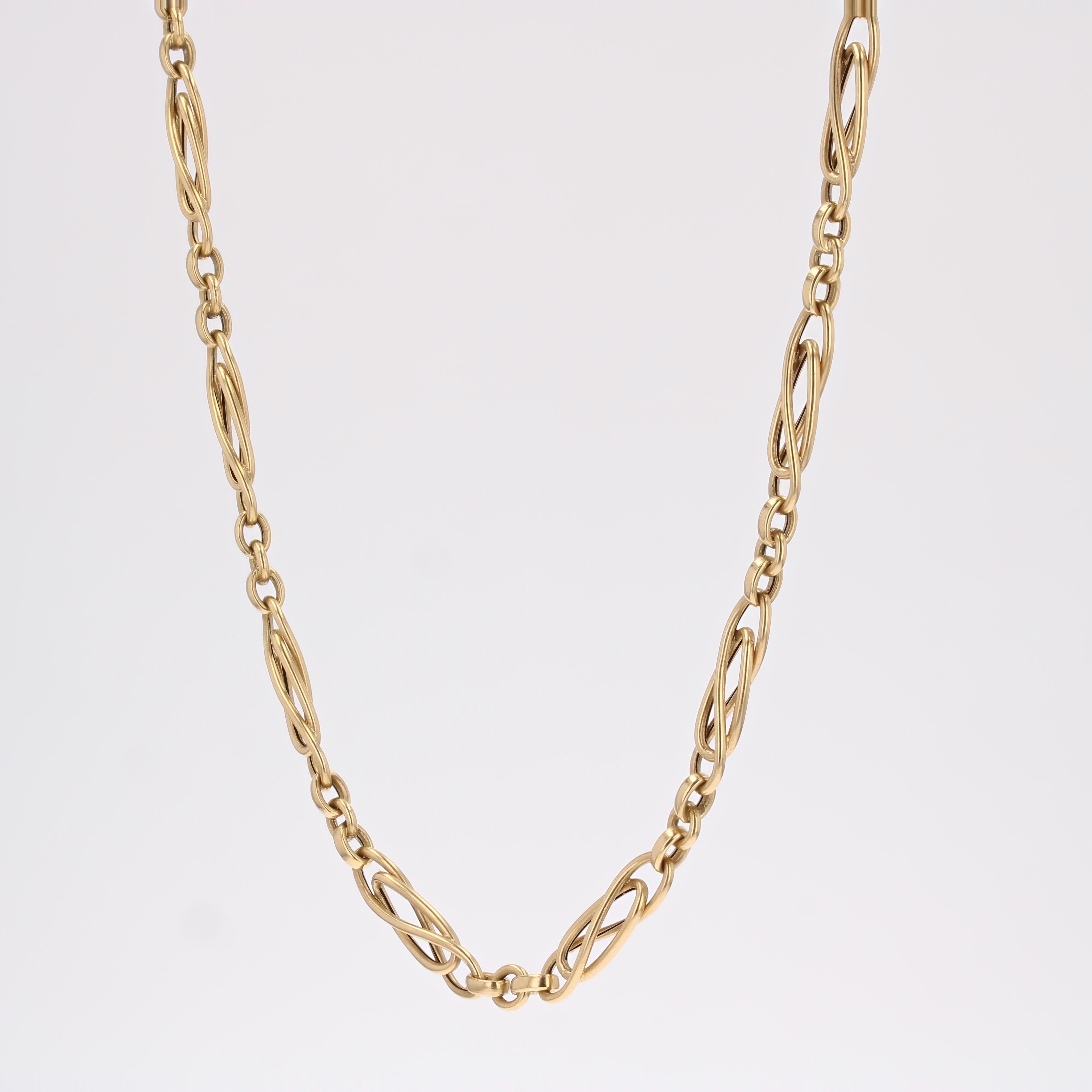 Collar francés de cadena de oro amarillo de 18 quilates del siglo XX en Bueno estado para la venta en Poitiers, FR