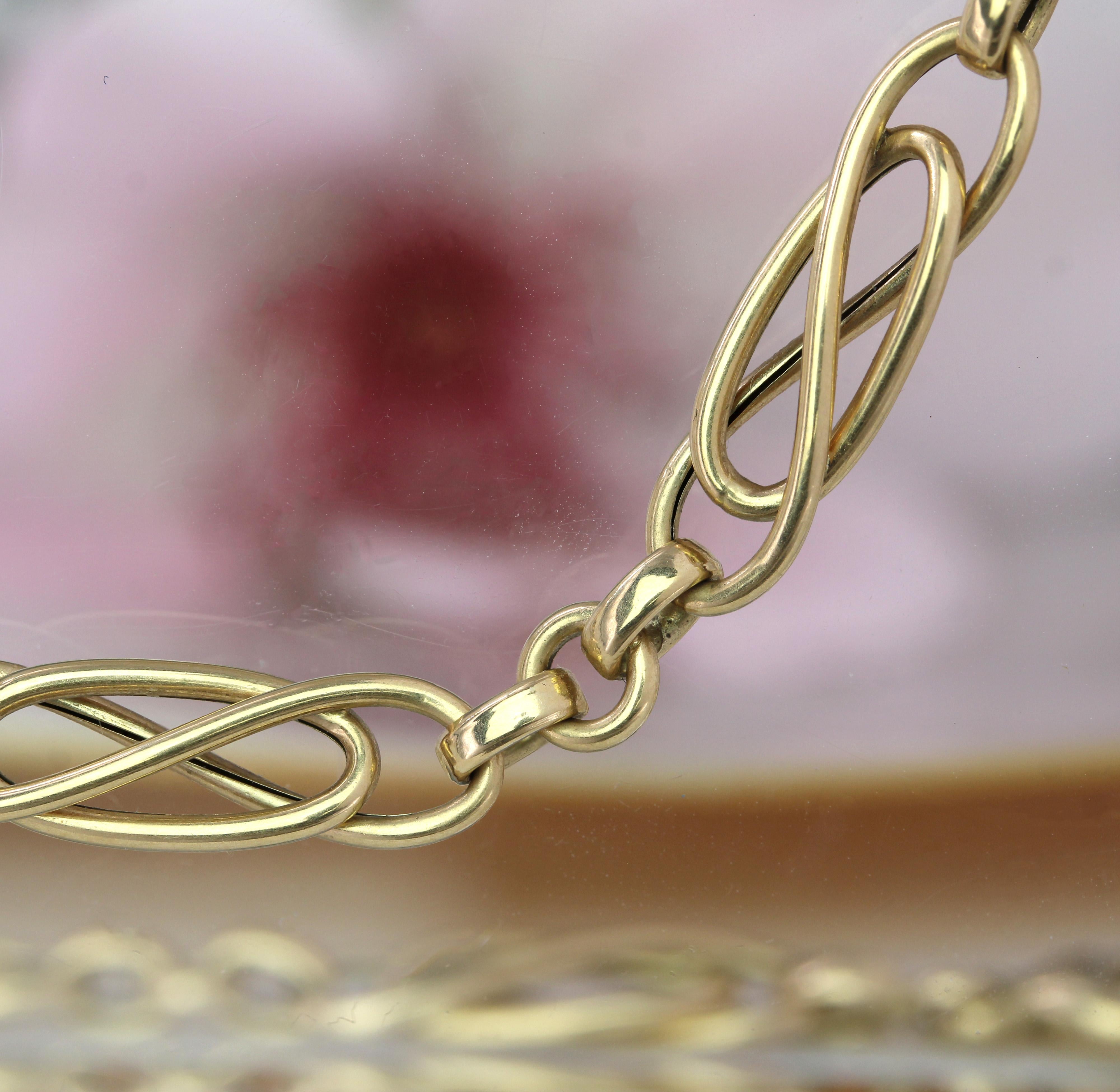 De las mujeres Collar francés de cadena de oro amarillo de 18 quilates del siglo XX en venta