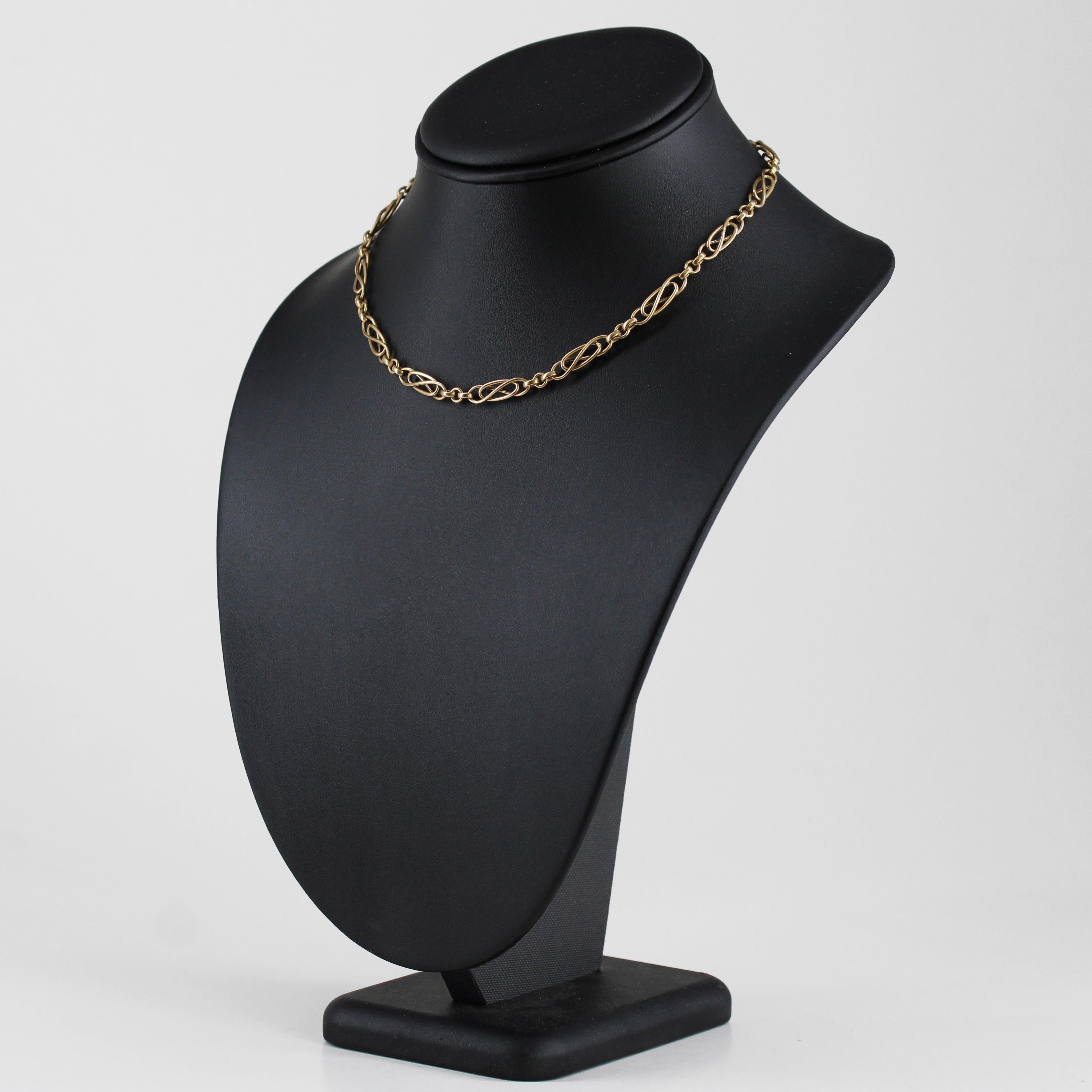Collar francés de cadena de oro amarillo de 18 quilates del siglo XX en venta 2