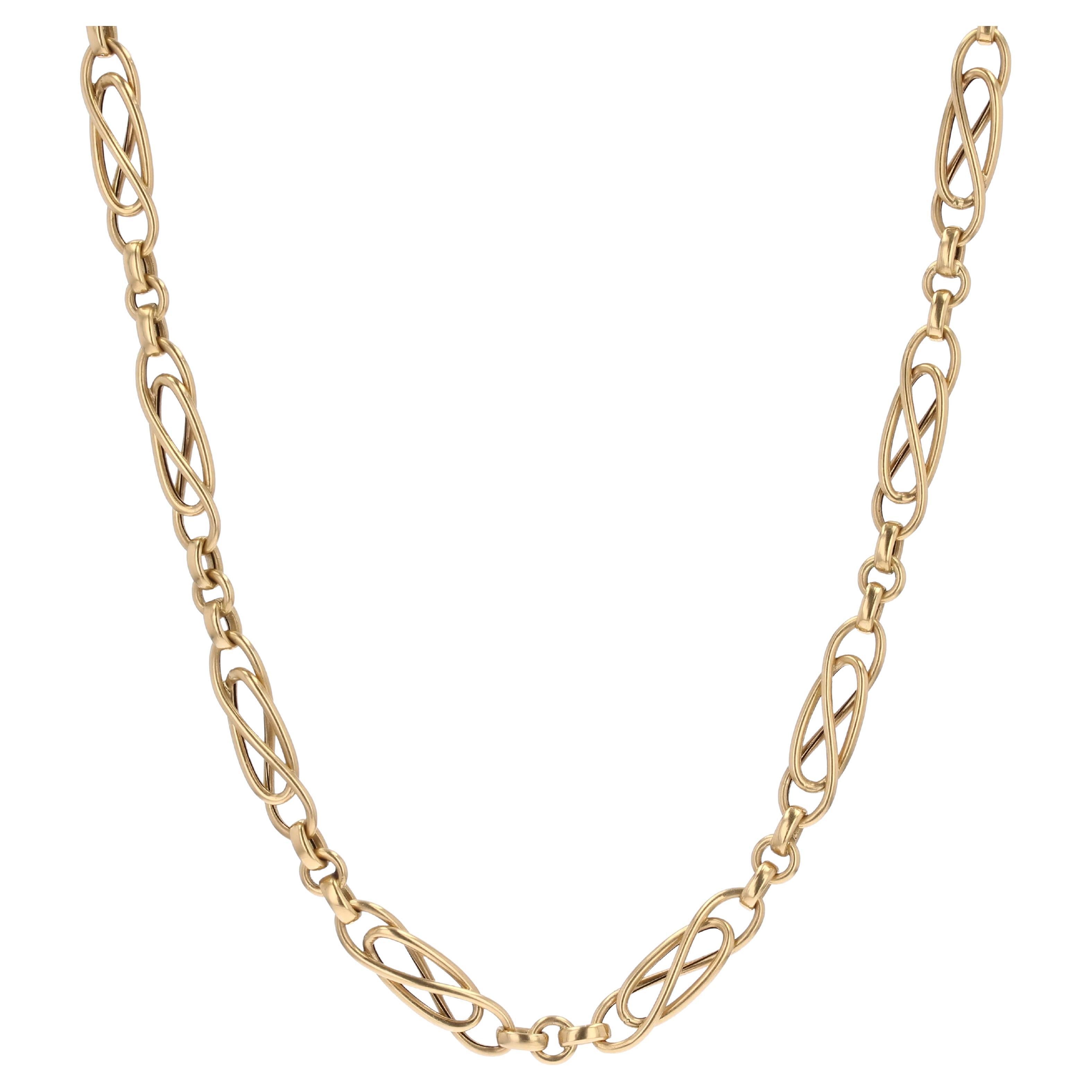 Collar francés de cadena de oro amarillo de 18 quilates del siglo XX en venta