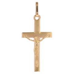 French 20th Century 18 Karat Yellow Gold Christ Cross Pendant